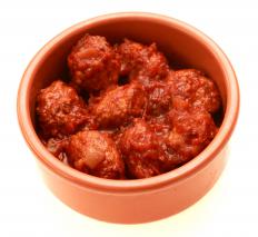 Meatballs in adobo sauce.