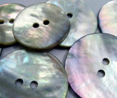 Buttons made of mother of pearl, a biogenic precious gem.