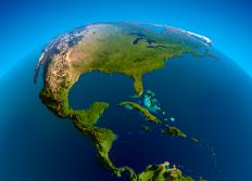 A globe showing the Caribbean, one of the places where coconuts grow.