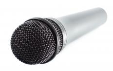 An omnidirectional microphone with a characteristic rounded end.
