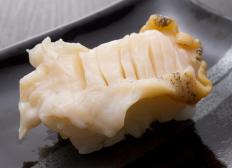 Meat from the awabi, also known as abalone.