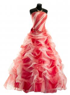 An evening gown, which may be required for a luxury cruise.