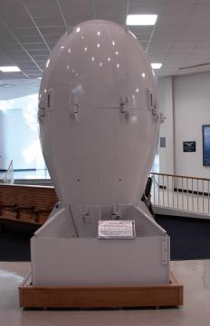A replica of an atomic bomb that caused thousands of Hibakusha.