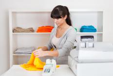 A retail clerk working.