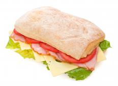Sandwich made with picnic ham.