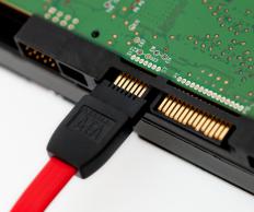 SATA cable connected to a drive