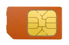 A closeup view of a SIM card.