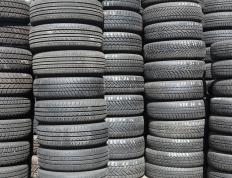 Stacks of tires.