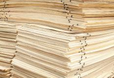 Stacks of plywood sheets