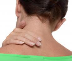 A woman with neck pain