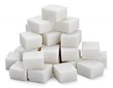 White sugar cubes.