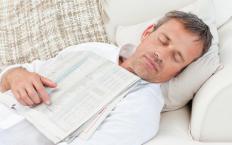 A man taking a power nap.