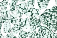 Broken laminated glass.