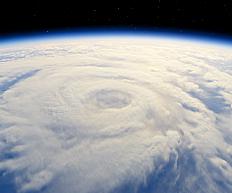 Tropical storm viewed from space