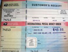 An international money order in US Dollars (USD) issued by the United States Postal Service.
