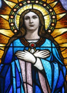 A stained glass window.