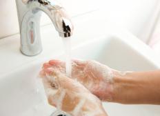 A tankless hot water heater provides hot water on demand.