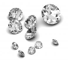 Synthetic white sapphires.