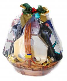 A gift basket put together by student volunteers.