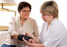 A woman wearing a splint on a sore wrist.