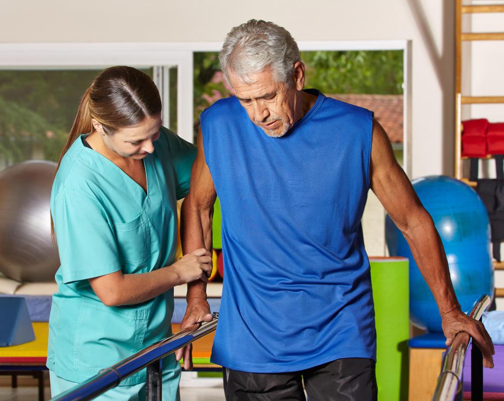 Physical therapy sessions are often important to help people who have undergone transmetatarsal amputations learn to walk comfortably.