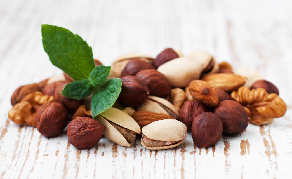 There are various different kinds of edible nuts.