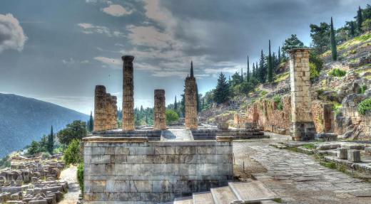 A series of smaller temples and courtyards existed at the foot of the Parthenon.