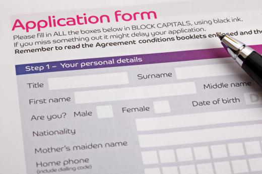 A student loan application form.