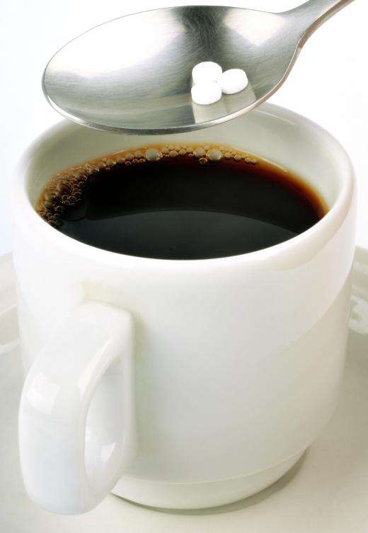 Artificial sweeteners such as saccharin can be used in place of sugar in coffee and other drinks.