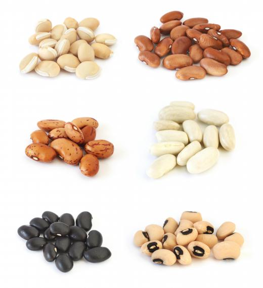 Assorted beans can be used to provide a meaty texture for sausage.