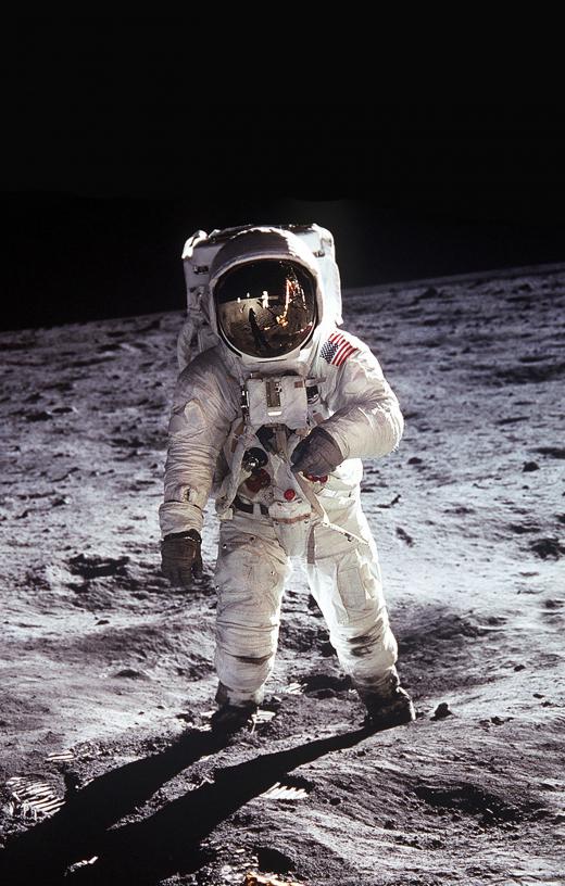 US astronaut Buzz Aldrin walks on the Moon during the Apollo 11 mission in 1969.