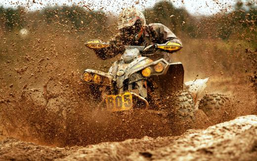 Mud tires are common on racing and off-roading vehicles.