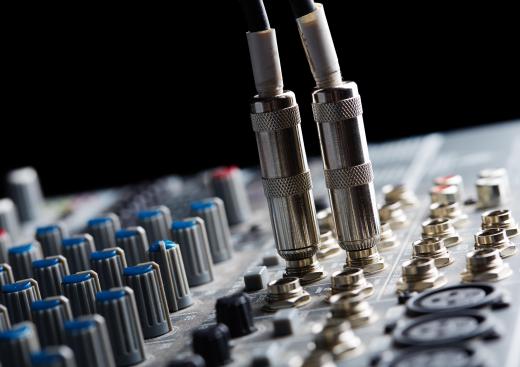 Electric instruments and microphones can be plugged into mixing boards by using traditional music cables with quarter-inch plugs.