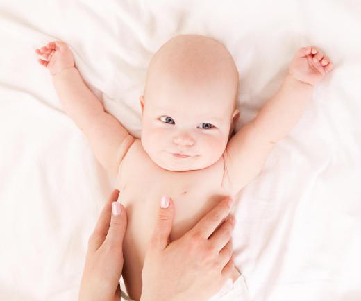 Baby balm can be applied to a babies skin after bathing.