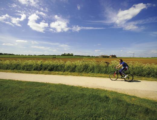 Biking is a good way to exercise while enjoying the outdoors.