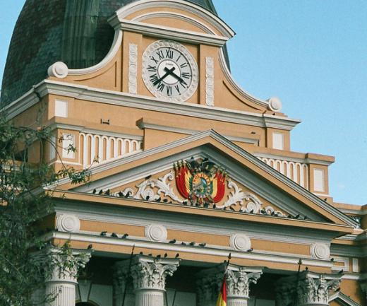 Bolivia's legislature has a reversed clock that runs counterclockwise, reflecting the country’s “southernness.”.