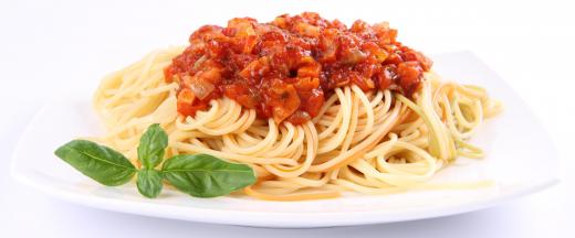 Spaghetti Bolognese, which is made with mince.