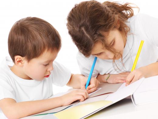 Children that have problems with fine motor skills may work on coloring and drawing tasks.