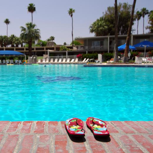 Brick can be used as swimming pool decking.