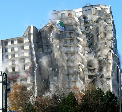 A building's demolition can expose people to asbestos if it has not been cleaned properly.