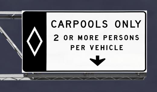 A carpool sticker allows a vehicle to travel in the carpool lane.