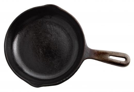 A seasoned cast iron skillet.