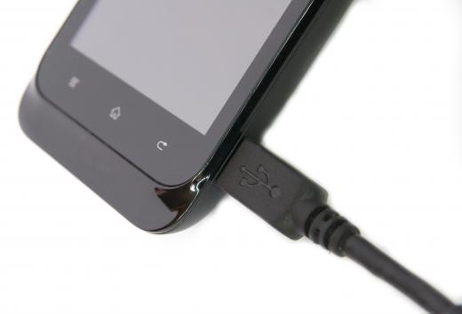 Cell phones may be charged at a power charging station.