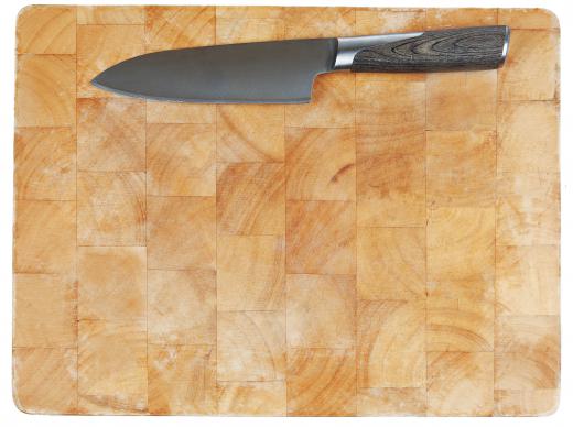 A cutting board and a large chopping knife are necessary tools for making matchstick pieces.