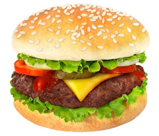 An improperly cooked cheeseburger could give a diner food poisoning.