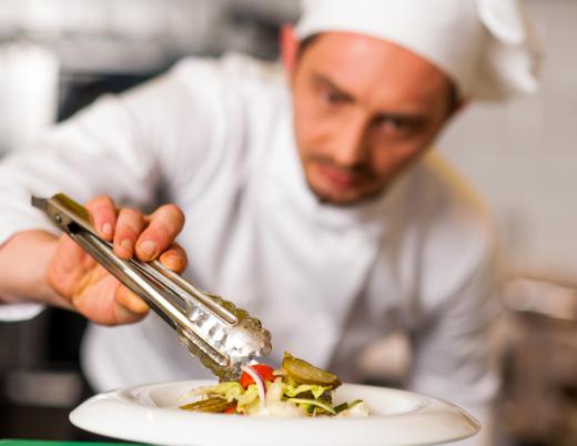 A chef at a catering company typically creates a special menu that showcases his areas of expertise.