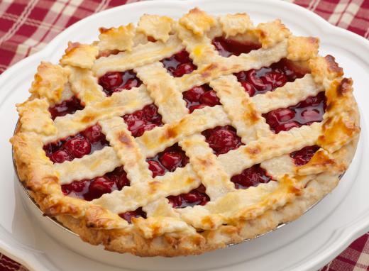 Lattice pies use strips of dough for their top crust.