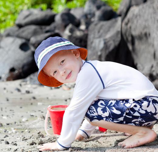 Fair-skinned people should wear protective clothing when in the sun.