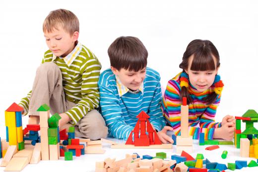 Children playing with blocks in therapy.