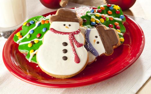 Decorating sugar is often used to color Christmas cookies.